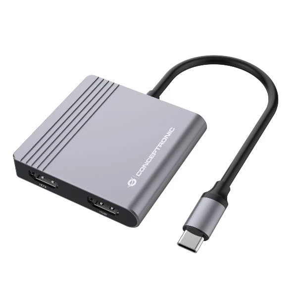 Conceptronic DONN13G replicatore di porte e docking station per laptop Cablato USB 3.2 Gen 1 (3.1 Gen 1) Type-C Grigio
