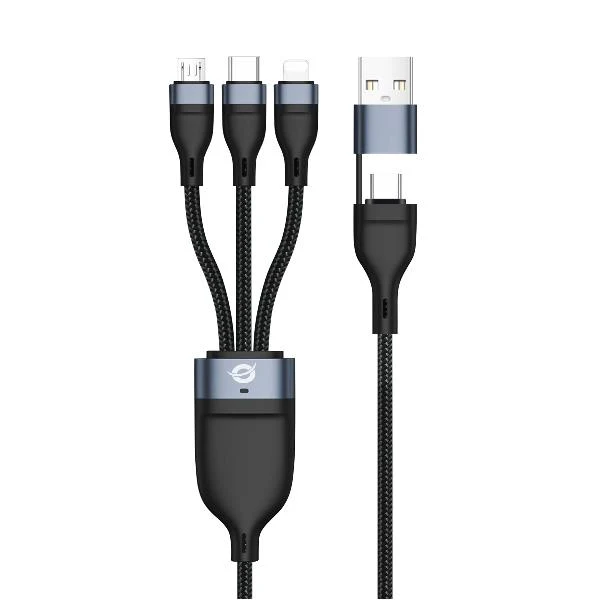 Conceptronic ETTA06B15 cavo USB USB 2.0 1,5 m USB C USB C/Micro-USB B/Lightning Nero