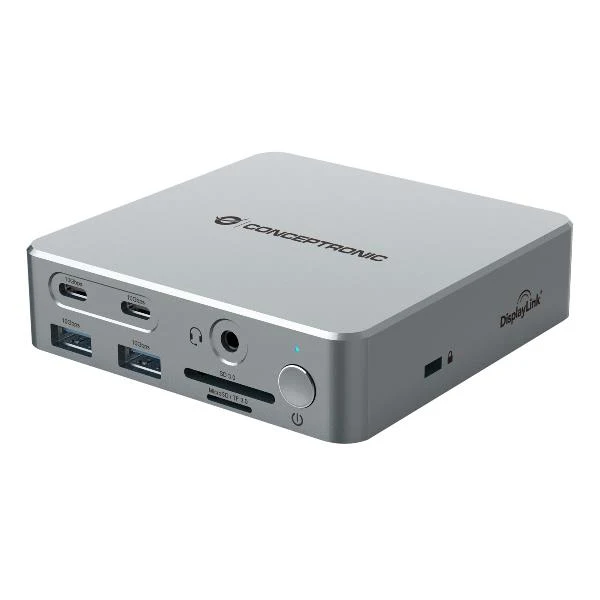 Conceptronic DONN25G replicatore di porte e docking station per laptop Cablato USB 3.2 Gen 2 (3.1 Gen 2) Type-C Argento