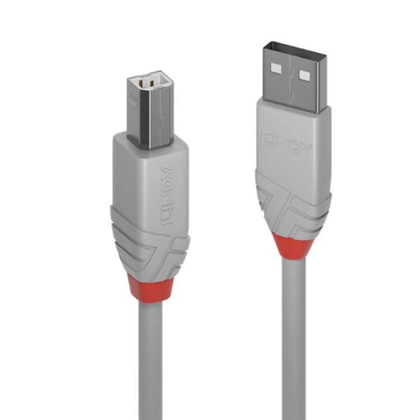 Lindy 36683 cavo USB USB 2.0 2 m USB A USB B Grigio