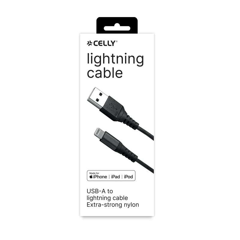 Celly USBLIGHTNYLBK cavo Lightning 1 m Nero