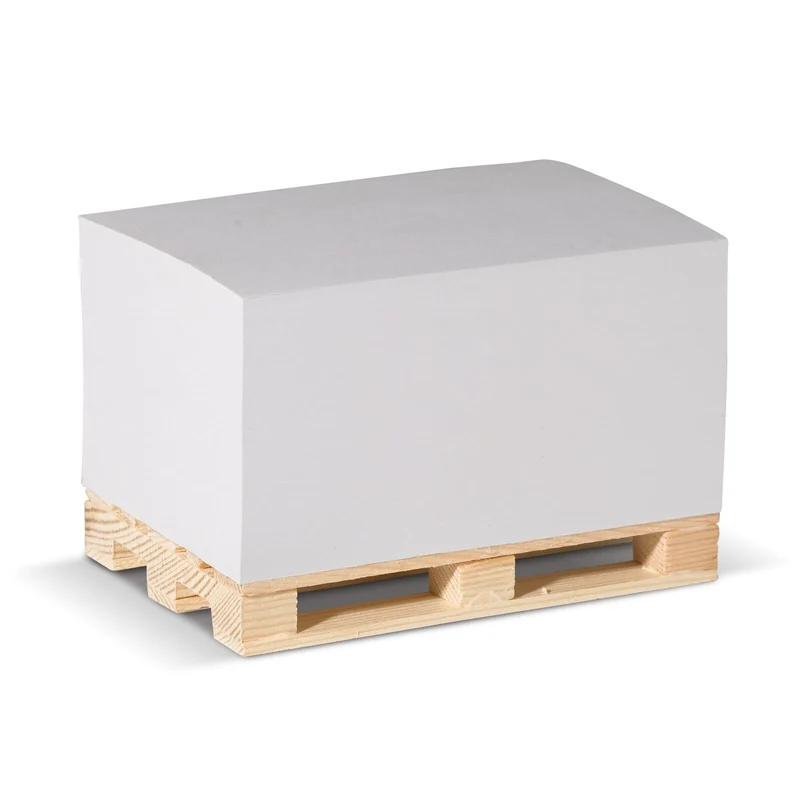 Blocchetto memo rettangolare 12x8x6cm FSC su pallet di legno