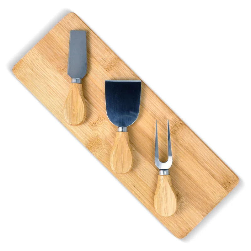 Set da portata per formaggio in bambù da 3 pezzi