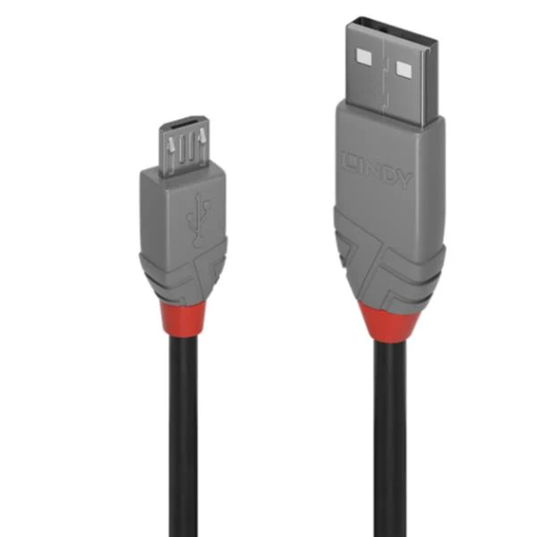 Lindy 36732 cavo USB USB 2.0 1 m USB A Micro-USB B Nero, Grigio