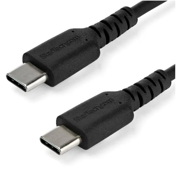 StarTech.com Cavo di Ricarica USB-C da 2m - Resistente Cavetto USB-C di Ricarica Veloce e Sync da USB 2.0 a USB Type C 60W - Rivestimento in TPE e Fibra Aramidica M/M 60W Nero, Samsung S10/S20/Ipad Pro/MS Surface