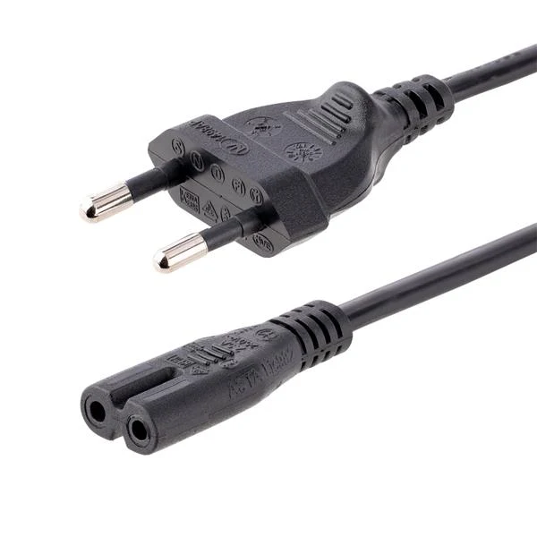StarTech.com Cavo di Alimentazione CA da 2m, Spina EuroPlug a C7, 2.5A-250V, 18AWG, Cavo Elettrico di Ricambio con spina italiana per Notebook / Stampanti/Monitor/Laptop, Cavo alimentazione bipolare