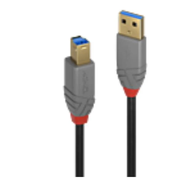 Lindy 36742 cavo USB USB 3.2 Gen 1 (3.1 Gen 1) 2 m USB A USB B Nero, Grigio