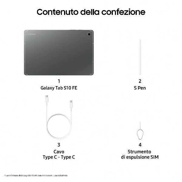 Samsung Galaxy Tab S10 FE 5G Entreprise Edition Samsung Exynos LTE-TDD & LTE-FDD 128 GB 27,7 cm (10.9") 8 GB Wi-Fi 6 (802.11ax) Grigio