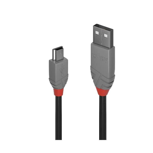 Lindy 36725 cavo USB USB 2.0 5 m USB A Mini-USB B Nero
