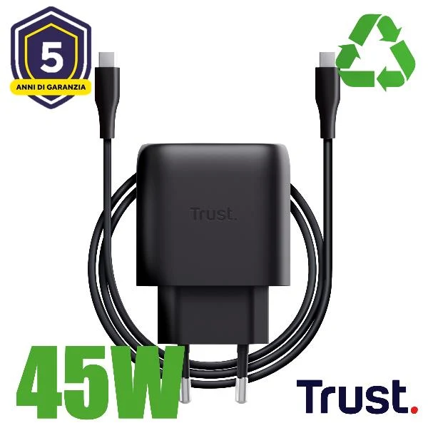 Trust Maxo Caricabatteria USB-C GaN da 45 W