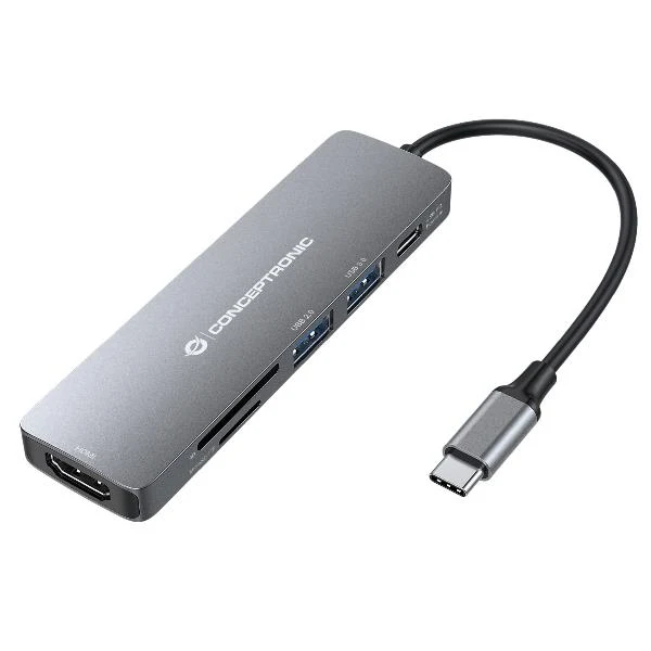 Conceptronic DONN11G replicatore di porte e docking station per laptop Cablato USB 3.2 Gen 1 (3.1 Gen 1) Type-C Grigio