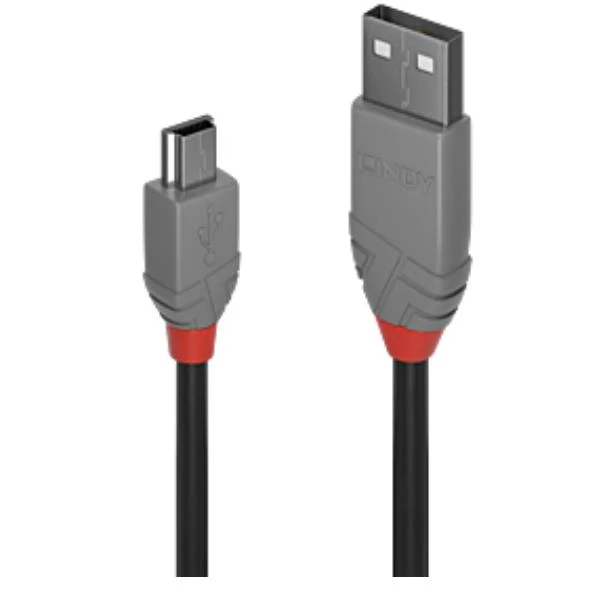 Lindy 36720 cavo USB USB 2.0 0,2 m USB A Mini-USB B Nero