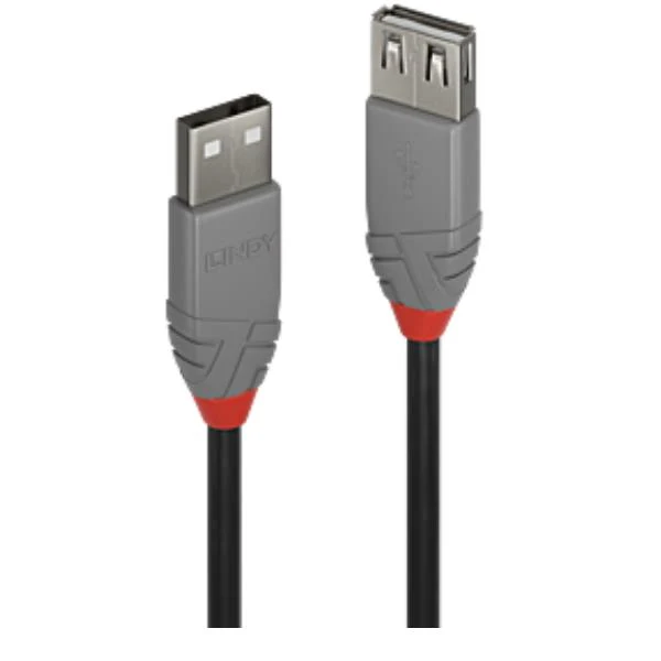 Lindy 36701 cavo USB USB 2.0 0,5 m USB A Nero, Grigio