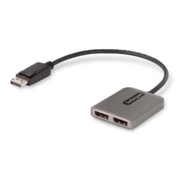 StarTech.com Hub MST DisplayPort a 2 Porte - Adattatore Multi-Monitor DP 1.4 a 2x DP 5K 60Hz - Sdoppiatore\Splitter Video DisplayPort per Doppio Monitor - Cavo Integrato lungo - Solo Windows