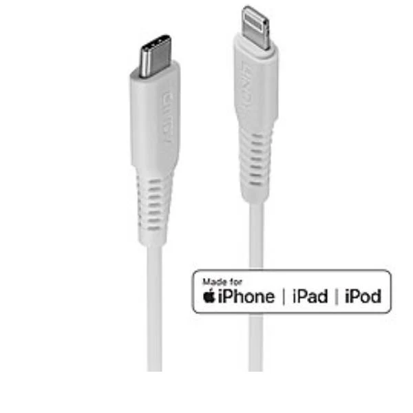 Lindy 31315 cavo Lightning 0,5 m Bianco