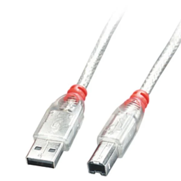 Lindy 41750 cavo USB USB 2.0 0,2 m USB A USB B Trasparente