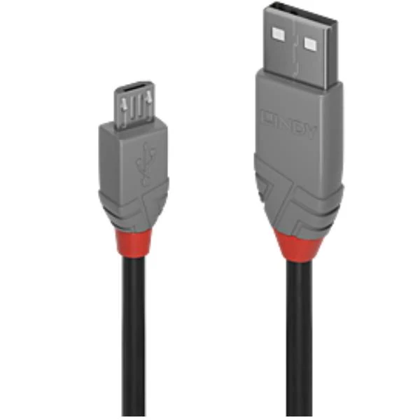 Lindy 36735 cavo USB USB 2.0 5 m USB A Micro-USB B Nero, Grigio