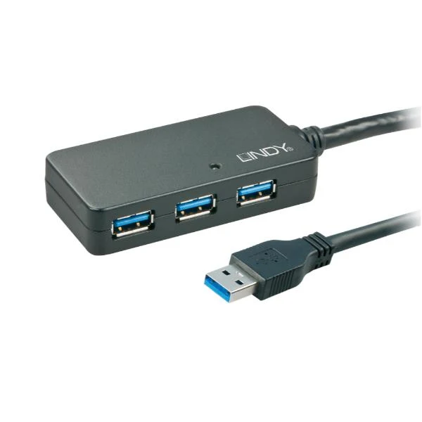 Lindy 43159 hub di interfaccia USB 3.2 Gen 1 (3.1 Gen 1) Type-A 5000 Mbit/s Nero