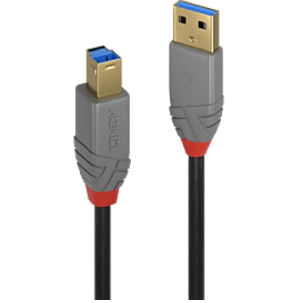 Lindy 36740 cavo USB USB 3.2 Gen 1 (3.1 Gen 1) 0,5 m USB A USB B Nero