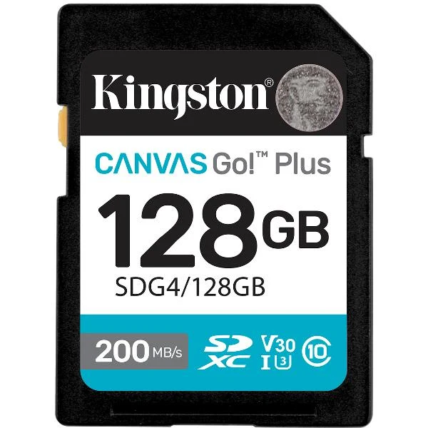 Kingston Technology Canvas Go! Plus 128GB SDXC Canvas Go Plus Gen4 200MB/s C10 UHS-I U3 V30