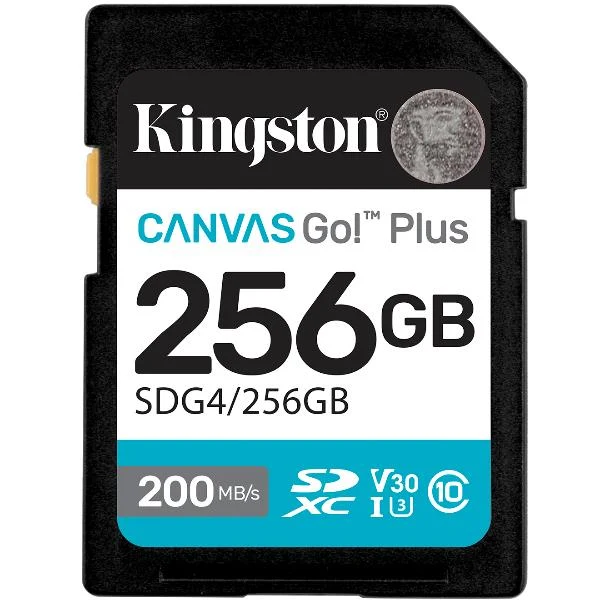 Kingston Technology Canvas Go! Plus 256GB SDXC Canvas Go Plus Gen4 200MB/s C10 UHS-I U3 V30