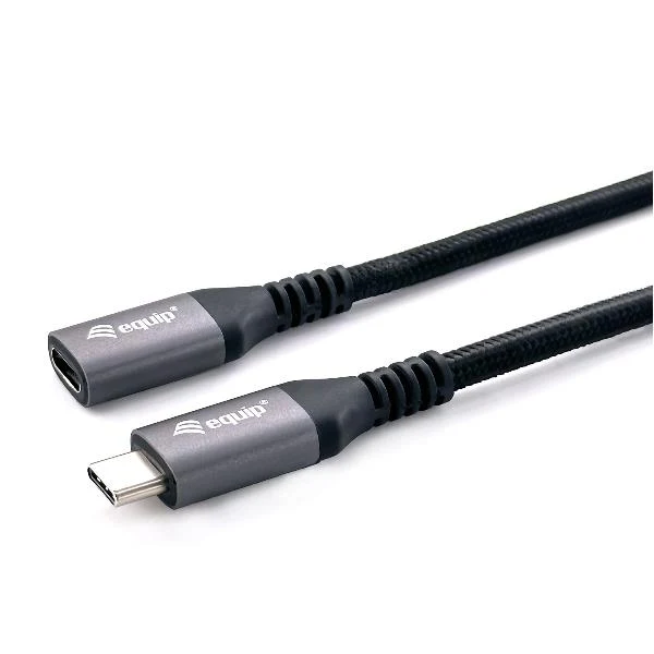 Equip 128370 Cavo di prolunga USB 3.2 Gen 2 da C a C, M/F, 0,5 m, 4K/60Hz, 10Gbps, nero