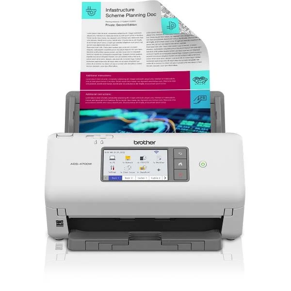 Brother ADS-4700W scanner Scanner con ADF + alimentatore di fogli 600 x 600 DPI A4 Nero, Bianco