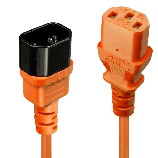 Lindy 30474 cavo di alimentazione Nero, Arancione 1 m Accoppiatore C14 Accoppiatore C13