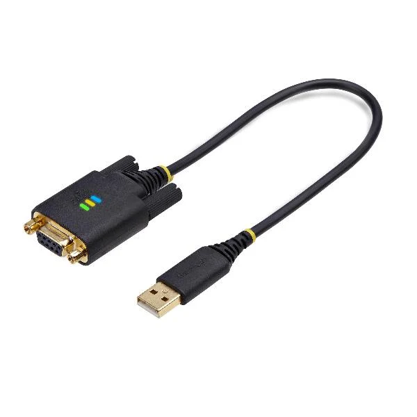 StarTech.com Cavo Adattatore USB a Seriale Null Modem da 30cm, Convertitore da USB-A a DB9 RS232 COM Retention con Dadi/Viti Intercambiabili, FTDI, Win/macOS/Linux