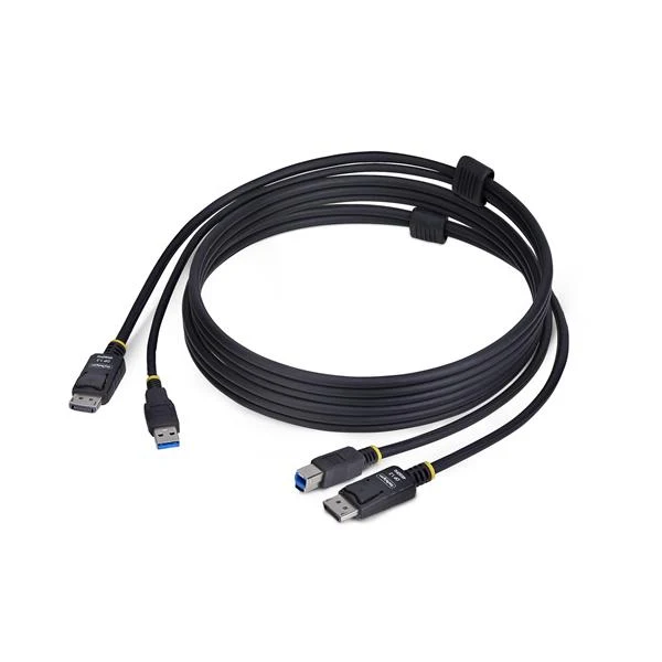 StarTech.com Cavo KVM DisplayPort e USB 5Gbps da 1,8m, Cavo Combinato DP 1.2 4K 60Hz e USB-A 3.0 per Switch KVM