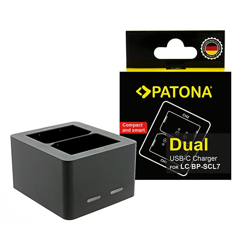 PATONA DUAL CHARGER FOR LEICA M11P M11M 24029 BP-SCL7 INCL. USB-C CABLE