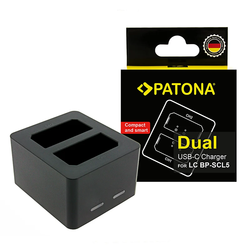 PATONA DUAL CHARGER FOR LEICA M10 M10P M10R 24003 BP-SCL5 INCL. USB-C CABLE