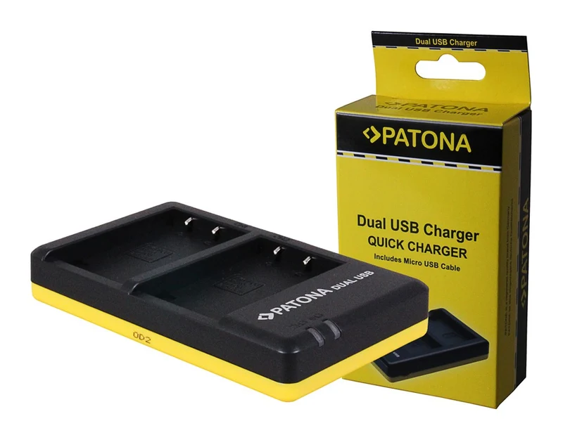 PATONA DUAL QUICK-CHARGER FOR OLYMPUS BLS5 INCLUSO MICRO-USB CABLE