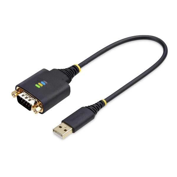 StarTech.com Cavo Adattatore USB a Seriale da 30 cm, Convertitore da USB-A a DB9 RS232 COM Retention con Dadi e Viti Intercambiabili, FTDI IC/ESD, Win/macOS/Linux
