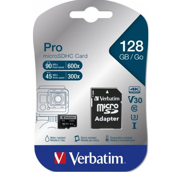 Verbatim Pro 128 GB MicroSDXC UHS-I Classe 10
