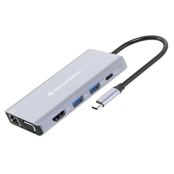 Conceptronic DONN20G Cablato USB 3.2 Gen 1 (3.1 Gen 1) Type-C Grigio