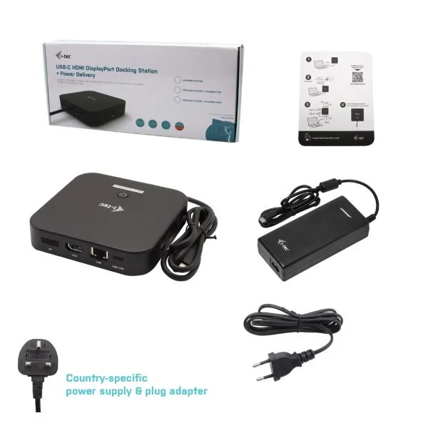 i-tec USB-C HDMI DP Docking Station with Power Delivery 100 W + Universal Charger 100 W