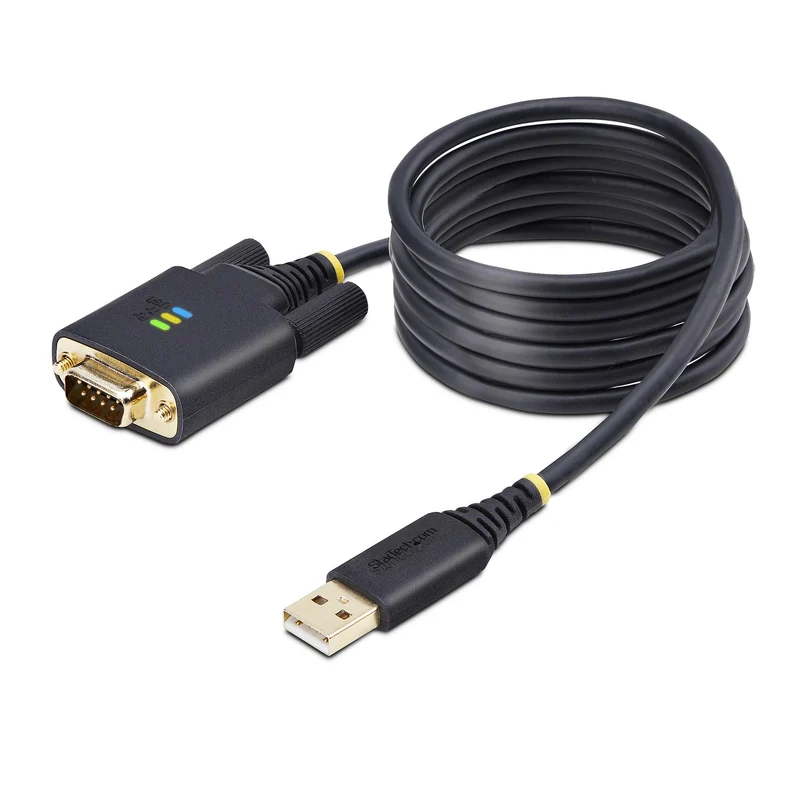 StarTech.com Cavo adattatore da USB a seriale da 2 m, ritenzione COM, viti/dadi intercambiabili, da USB-A a DB9 RS232, IC FTDI, protezione ESD, Windows/macOS/Linux