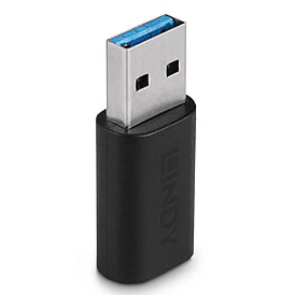 Lindy 41904 adattatore per inversione del genere dei cavi USB 3.2 Type A USB 3.2 Type C Nero