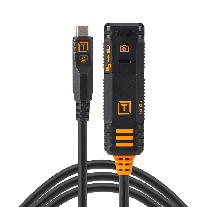Tether Tools TetherPro Optima 10G USB-C cavo di prolunga 4.8m con 'bloccaggio' TetherBoost. Nero antiriflesso'