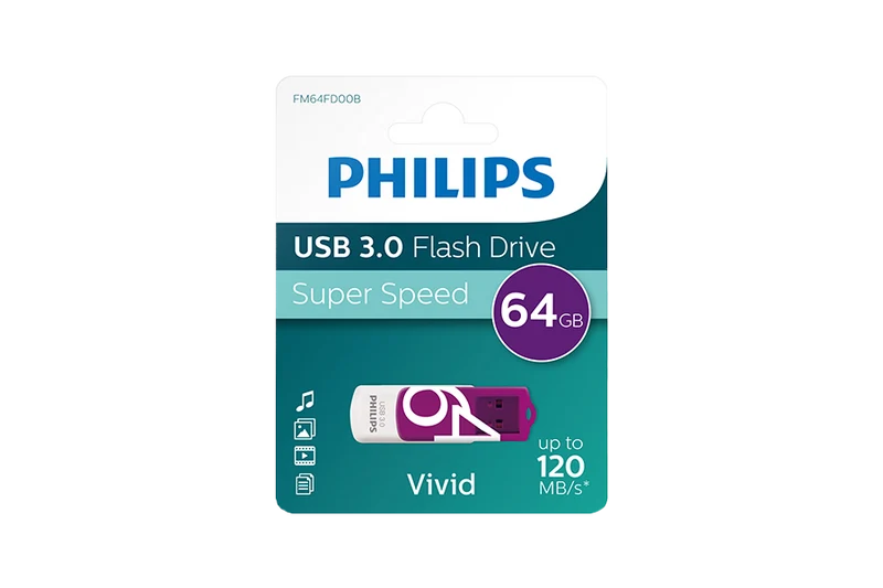 PHILIPS USB 3.0 PEN DRIVE 64GB KEY VIVID PURPLE