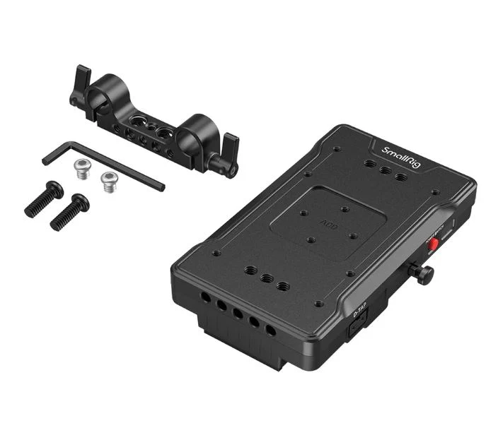 SMALLRIG V MOUNT BATTERY ADAPTER PLATE WITH DUAL 15MM ROD CLAMP 3058