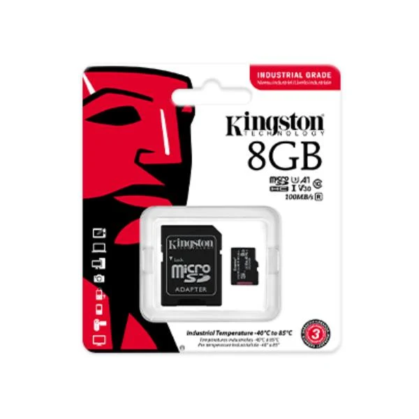 Kingston Technology Scheda microSDHC Industriale 8GB C10 A1 pSLC + Adattatore SD