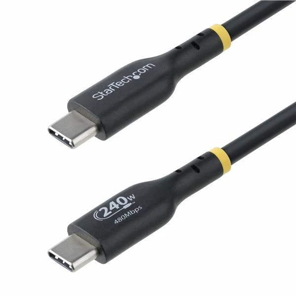 StarTech.com Cavo di Ricarica USB-C da 3m, cavo USB-C certificato USB-IF, 240W PD EPR, cavo trasferimento dati USB 2.0 Tipo-C per laptop, rivestimento in TPE, M/M