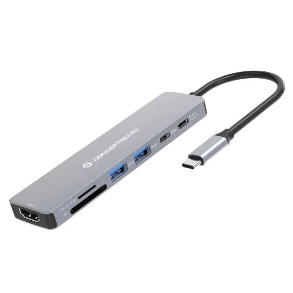 Conceptronic DONN28G Cablato USB 3.2 Gen 1 (3.1 Gen 1) Type-C Grigio