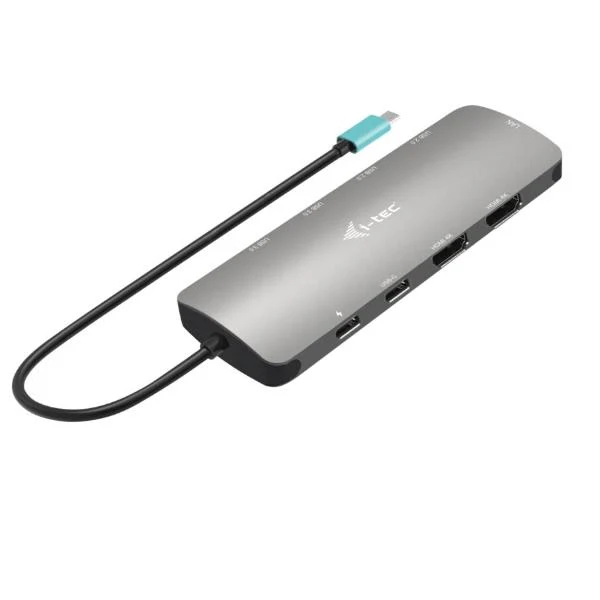 i-tec Metal USB-C Nano 2x Display Docking Station with PD 100 W + Charger 100W