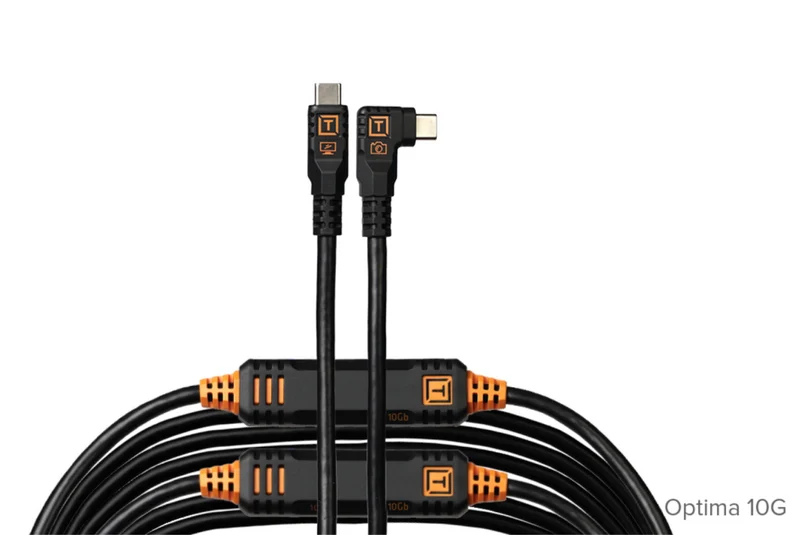 Tether Tools TetherPro Optima cavo 10G USB-C angolare destro 9.4m nero non riflettente