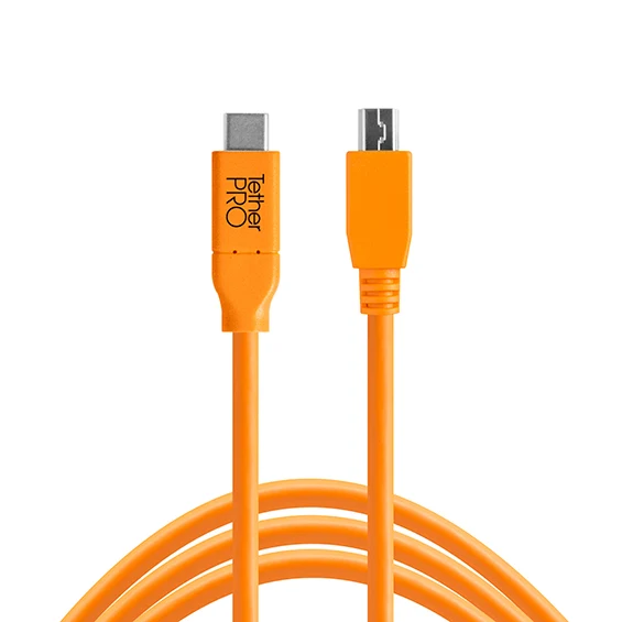 Tether Tools TetherPro cavo da USB-C a 2.0 Micro-B 5-Pin 4.6m arancio