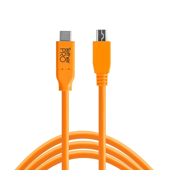 Tether Tools TetherPro cavo da USB-C a 2.0 Mini-B 5-Pin 4.6m arancio