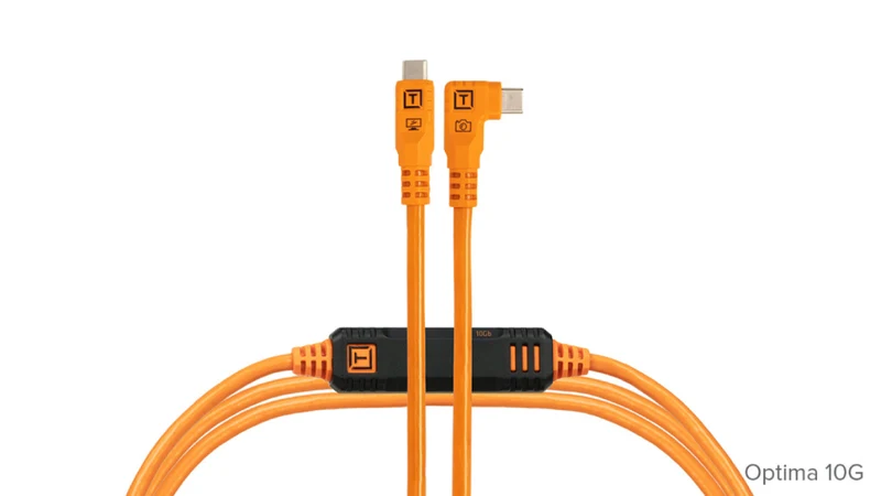 Tether Tools TetherPro Optima cavo 10G USB-C angolare destro 4.6m arancione ad alta visibilit�